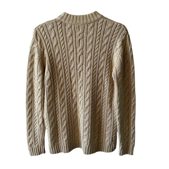 Hanna Andersson Tan Cotton Wool Cable Knit Sweater – Men’s Size M - Picture 4 of 6